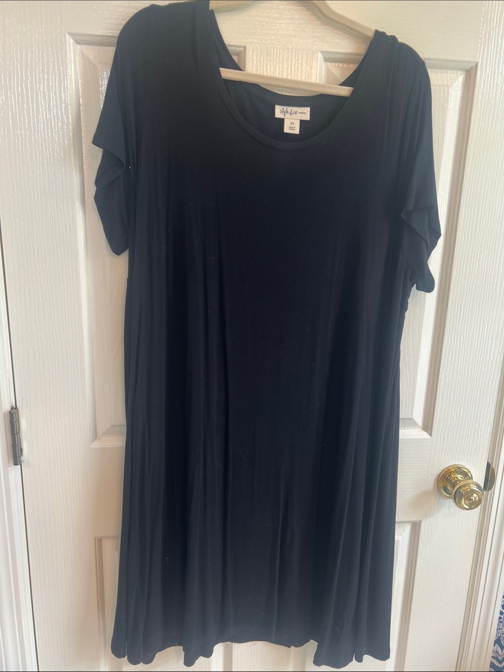 Style & Co. Black Short Sleeve Swing Tunic Dress